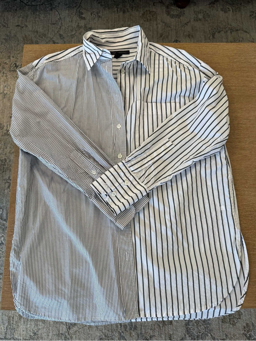 Banana Republic Women's oversTwo-Tone Striped Button-Down Shirt